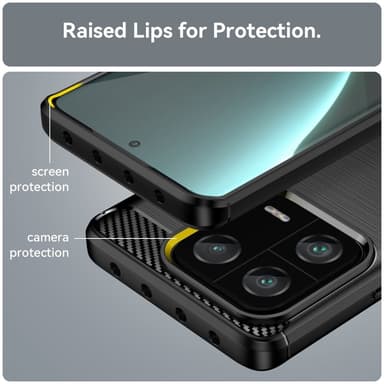 SKALO Xiaomi 13 Pro 5G Armor Carbon Stöttåligt TPU-skal - Svart