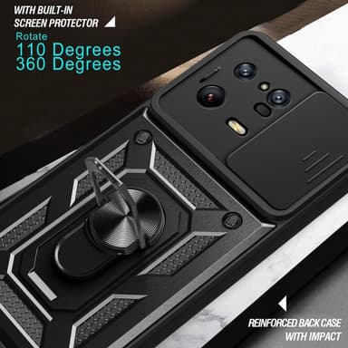 SKALO Xiaomi 13 Pro 5G Armor Hybrid Metallring Kameraslider - Svart