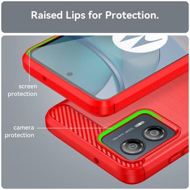 SKALO Motorola Moto G53 5G Armor Carbon Stöttåligt TPU-skal - Röd