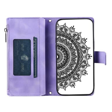 SKALO Xiaomi Redmi Note 12 4G Big Wallet Mandala Plånboksfodral - Lila