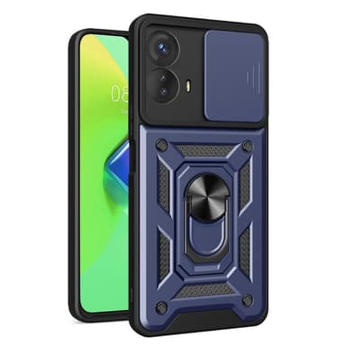 SKALO Motorola Moto G53 5G Armor Hybrid Metallring Kameraslider - Blå