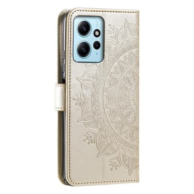 SKALO Xiaomi Redmi Note 12 4G Mandala Plånboksfodral - Guld