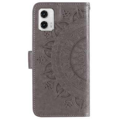 SKALO Motorola Moto G73 5G Mandala Plånboksfodral - Grå