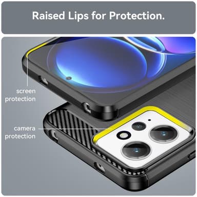 SKALO Xiaomi Redmi Note 12 4G Armor Carbon Stöttåligt TPU-skal - Svart