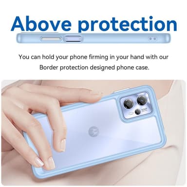 SKALO Motorola Moto G23 4G Transparent TPU Bumper Skal - Blå