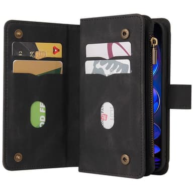 SKALO Xiaomi Redmi Note 12 Pro 5G Big Wallet 17-FACK Plånboksfodral - Svart