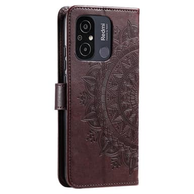 SKALO Xiaomi Redmi 12C 4G Mandala Plånboksfodral - Brun