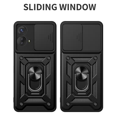 SKALO Motorola Moto G73 5G Armor Hybrid Metallring Kameraslider - Röd