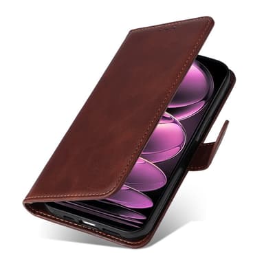 SKALO Xiaomi Redmi Note 12 Pro 5G Plånboksfodral i PU-Läder - Brun