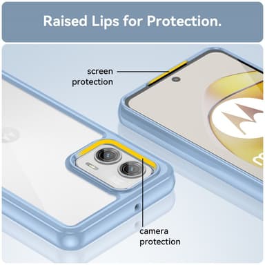 SKALO Motorola Moto G73 5G Transparent TPU Bumper Skal - Blå