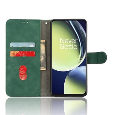 SKALO OnePlus Nord CE 3 Lite 5G Matt PU-Läder Plånboksfodral - Grön