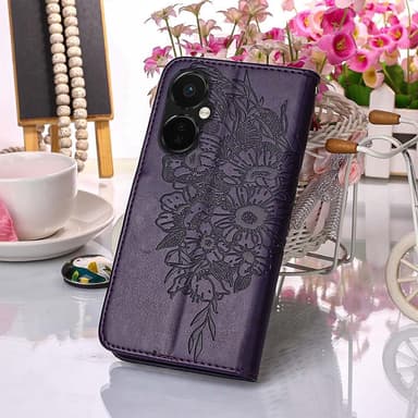SKALO OnePlus Nord CE 3 Lite 5G Mandala Butterfly Plånboksfodral - Mörklila