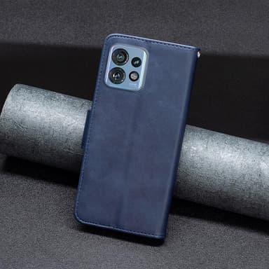 SKALO Motorola Edge 40 Pro 5G Plånboksfodral i PU-Läder - Blå