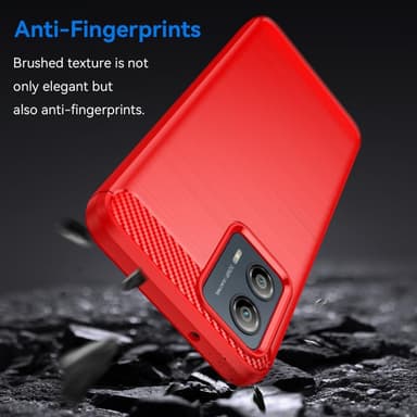 SKALO Motorola Moto G53 5G Armor Carbon Stöttåligt TPU-skal - Röd