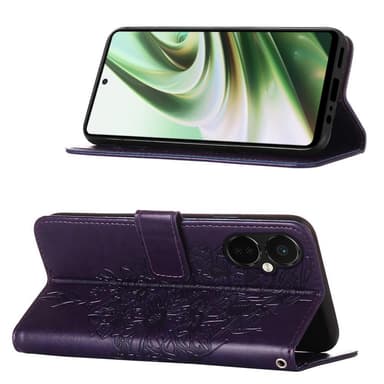 SKALO OnePlus Nord CE 3 Lite 5G Mandala Butterfly Plånboksfodral - Mörklila