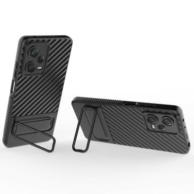 SKALO Xiaomi Redmi Note 12 Pro 5G Twill 2.0 TPU skal med ställ - Svart