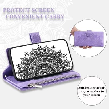 SKALO Xiaomi Redmi Note 12 4G Big Wallet Mandala Plånboksfodral - Lila