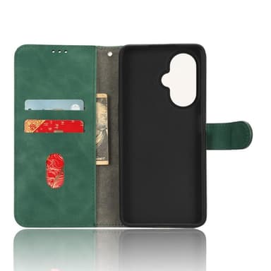 SKALO OnePlus Nord CE 3 Lite 5G Matt PU-Läder Plånboksfodral - Grön