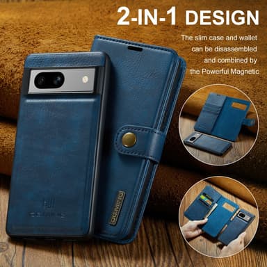 DG MING Google Pixel 7a 2-i-1 Magnet Plånboksfodral - Blå