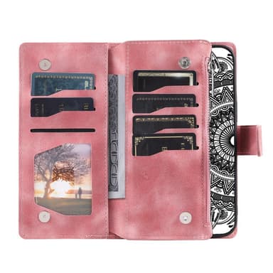 SKALO Xiaomi Redmi Note 12 4G Big Wallet Mandala Plånboksfodral - Roséguld