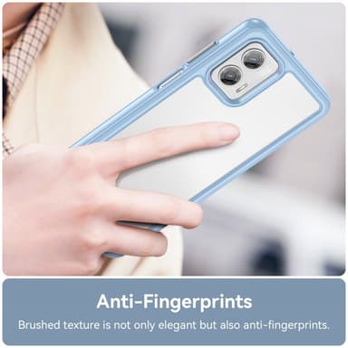 SKALO Motorola Moto G73 5G Transparent TPU Bumper Skal - Blå