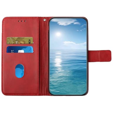 SKALO Xiaomi Redmi Note 12 4G Embossed Plånboksfodral i PU-Läder - Röd