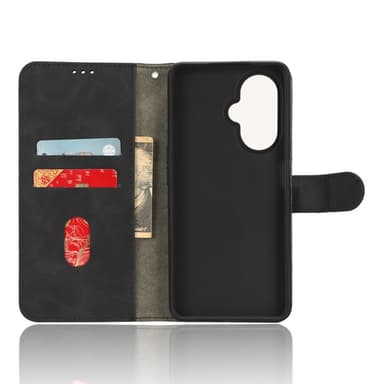 SKALO OnePlus Nord CE 3 Lite 5G Matt PU-Läder Plånboksfodral - Svart