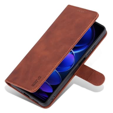 SKALO Xiaomi Redmi Note 12 Pro 5G AZNS Plånboksfodral - Brun