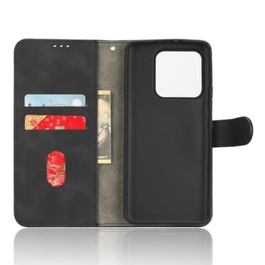 SKALO Xiaomi 13 Pro 5G Matt PU-Läder Plånboksfodral - Svart