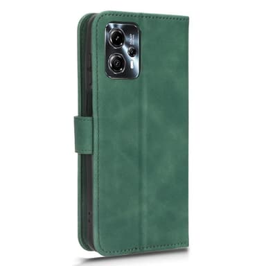 SKALO Motorola Moto G53 5G Matt PU-Läder Plånboksfodral - Grön
