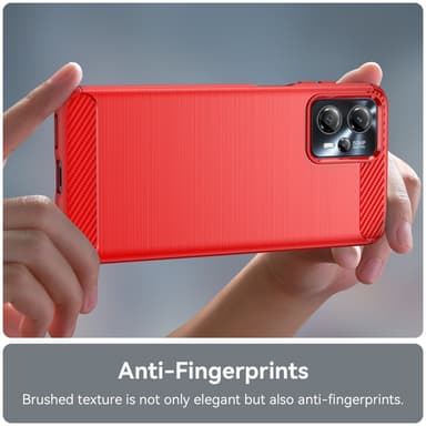 SKALO Motorola Moto G23 4G Armor Carbon Stöttåligt TPU-skal - Röd