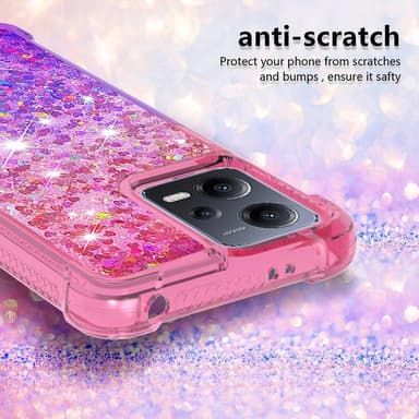 SKALO Xiaomi Redmi Note 12 5G Kvicksand Glitter Hjärtan TPU-skal - Rosa-Lila
