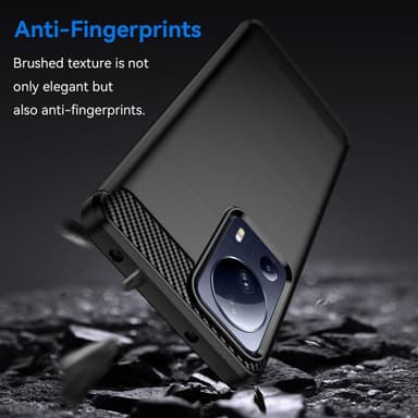 SKALO Xiaomi 13 Lite Armor Carbon Stöttåligt TPU-skal - Svart