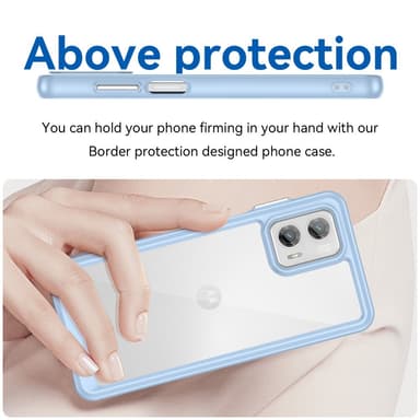 SKALO Motorola Moto G73 5G Transparent TPU Bumper Skal - Blå