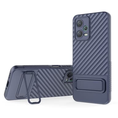 SKALO Xiaomi Redmi Note 12 5G Twill 2.0 TPU skal med ställ - Mörkblå