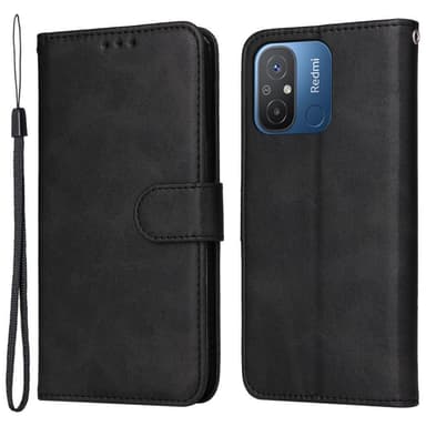 SKALO Xiaomi Redmi 12C 4G Plånboksfodral i PU-Läder - Svart