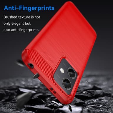 SKALO Xiaomi Redmi Note 12 5G Armor Carbon Stöttåligt TPU-skal - Röd