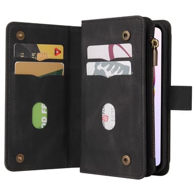 SKALO Xiaomi Redmi 12C 4G Big Wallet 17-FACK Plånboksfodral - Svart