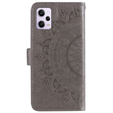 SKALO Xiaomi Redmi Note 12 Pro 5G Mandala Plånboksfodral - Grå