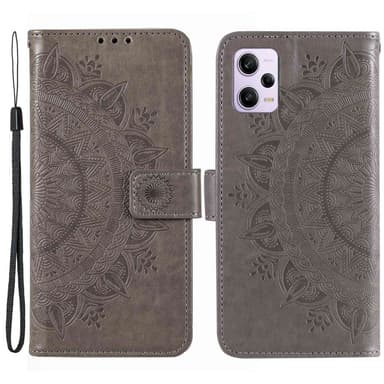 SKALO Xiaomi Redmi Note 12 Pro 5G Mandala Plånboksfodral - Grå