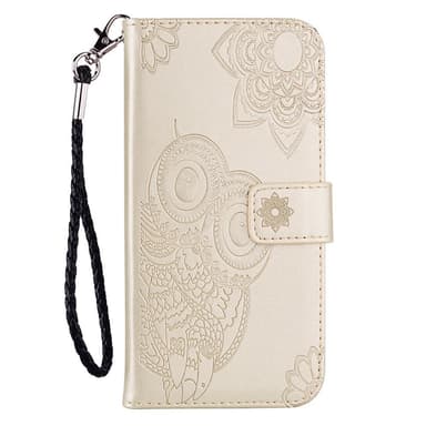 SKALO Motorola Moto G53 5G Mandala Owl Plånboksfodral - Guld