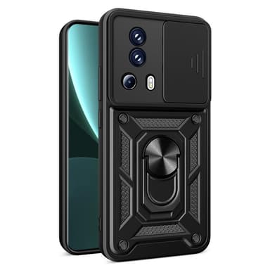 SKALO Xiaomi 13 Lite Armor Hybrid Metallring Kameraslider - Svart