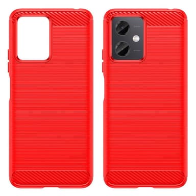 SKALO Xiaomi Redmi Note 12 5G Armor Carbon Stöttåligt TPU-skal - Röd