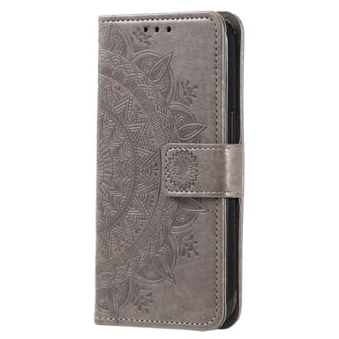 SKALO Xiaomi Redmi Note 12 4G Mandala Plånboksfodral - Grå