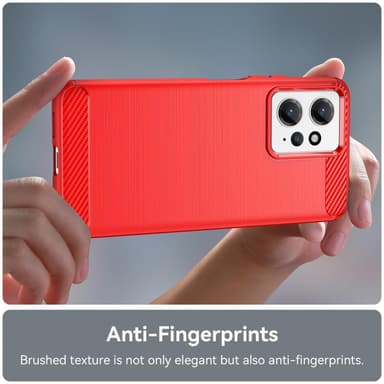 SKALO Xiaomi Redmi Note 12 4G Armor Carbon Stöttåligt TPU-skal - Röd