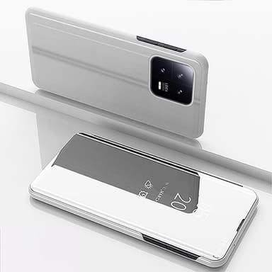 SKALO Xiaomi 13 5G Clear View Spegel fodral - Silver