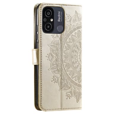 SKALO Xiaomi Redmi 12C 4G Mandala Plånboksfodral - Guld