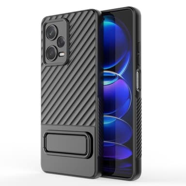 SKALO Xiaomi Redmi Note 12 Pro 5G Twill 2.0 TPU skal med ställ - Svart