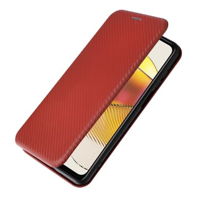 SKALO Motorola Moto G53 5G Carbon Fiber Plånboksfodral - Brun