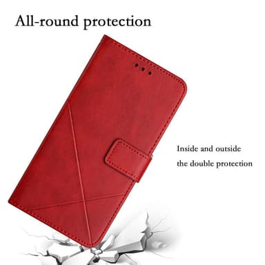SKALO Xiaomi Redmi Note 12 4G Embossed Plånboksfodral i PU-Läder - Röd